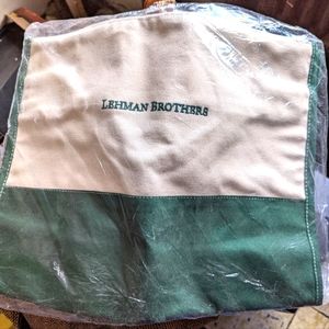 NWT Lehman Brothers Large Canvas Tote - Collector's item!